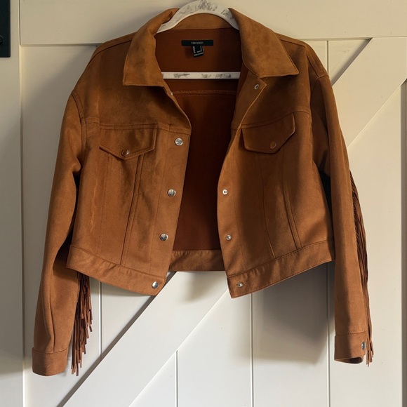 Forever 21 Brown Suede Fringe Moto Jacket - Picture 5 of 5